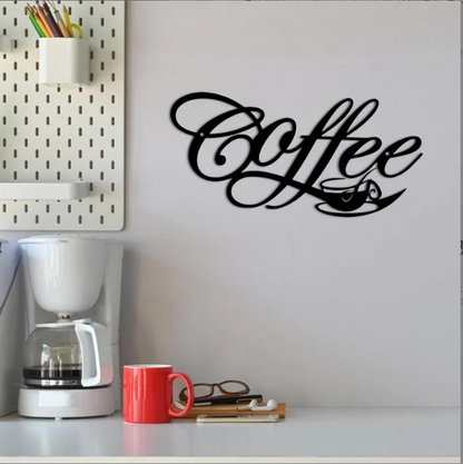 Metal: Coffee Cup Hanging Wall Decoration