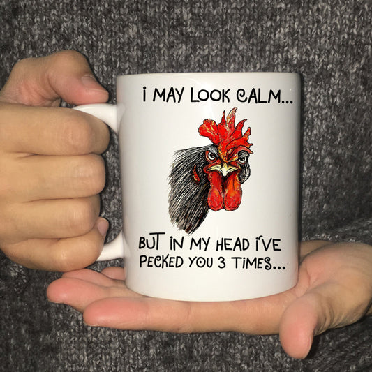 Chicken head ceramic coffee mug