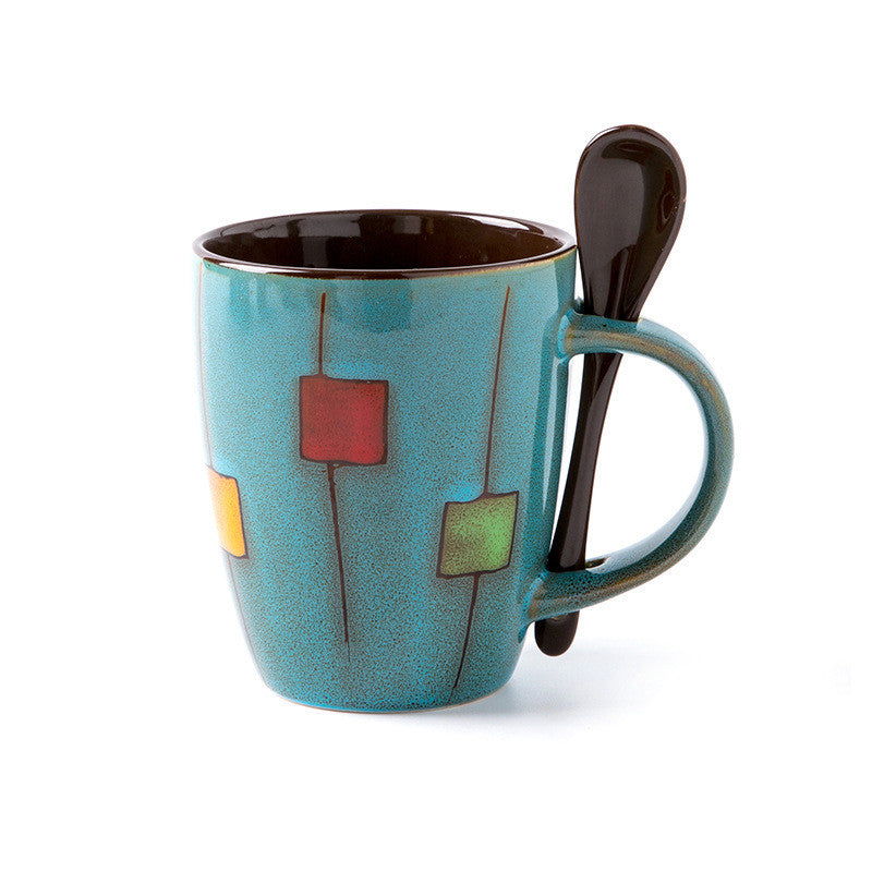 Artistic Coffee Mug With Spoon