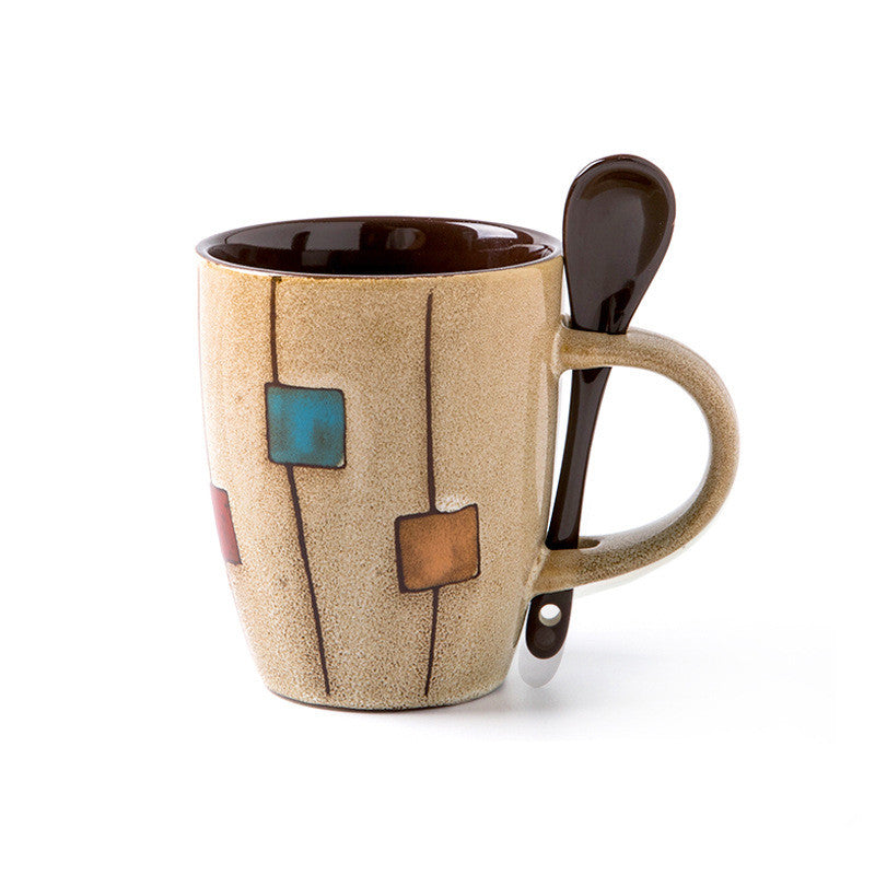 Artistic Coffee Mug With Spoon