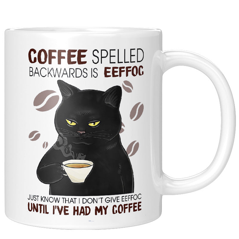 Ceramic Coffee mug- Coffee Spelled Eeffoc