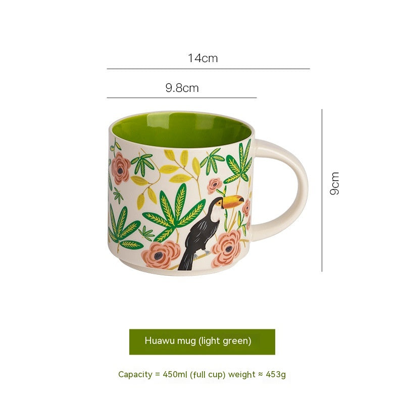 Glazed Ceramic Flower Coffee Mug
