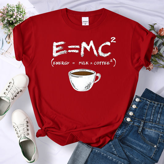 E=MC2 Coffee Short-sleeved Womens T-shirt